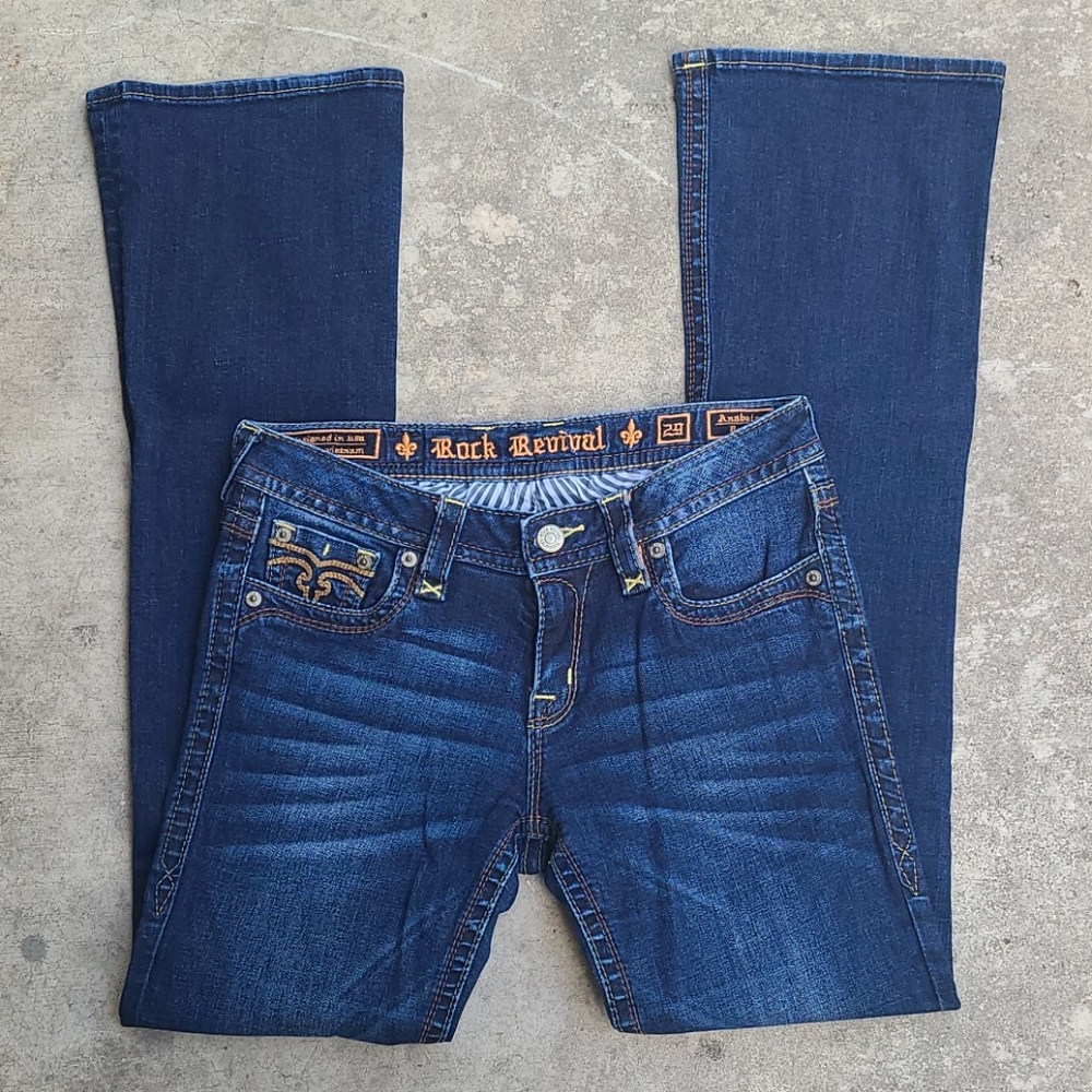 Rock Revival Anabela Boot Cut Blue Denim 29×34